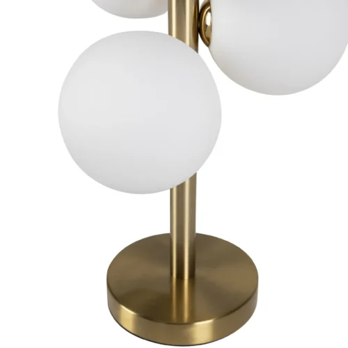 Lampe à poser grappe de globes opalins et gris tige dorée Ethan Chloé 60 cm — vue 3