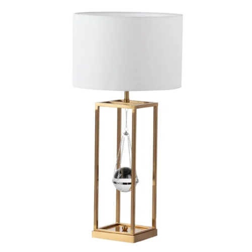 Lampe à poser lanterne dorée goutte de verre Helsinki Ethan Chloé 80 cm — vue 2