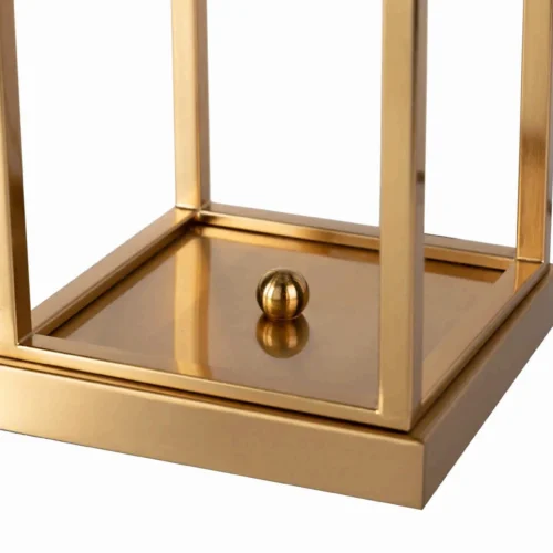 Lampe à poser lanterne dorée goutte de verre Helsinki Ethan Chloé 80 cm — vue 8