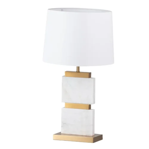 Lampe à poser marbre blanc deux blocs Austin Ethan Chloé 64 cm — vue 2