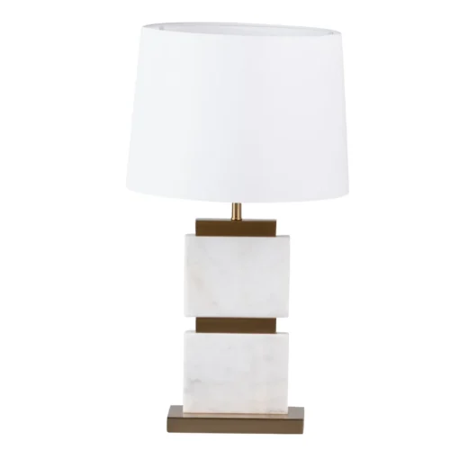 Lampe à poser marbre blanc deux blocs Austin Ethan Chloé 64 cm — vue 5