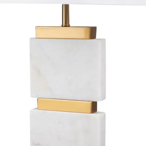 Lampe à poser marbre blanc deux blocs Austin Ethan Chloé 64 cm — vue 7