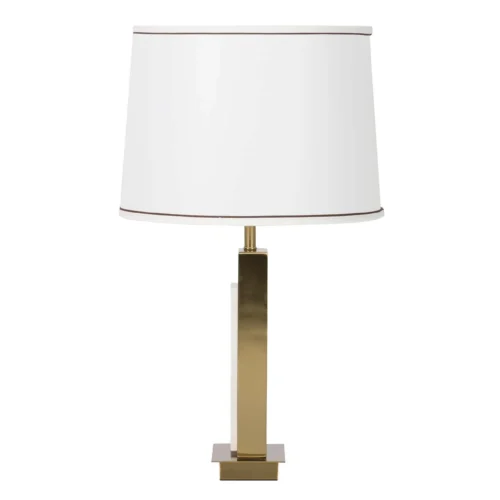 Lampe à poser marbre équerre dorée bloc blanc veiné Ethan Chloé 62 cm — vue 5