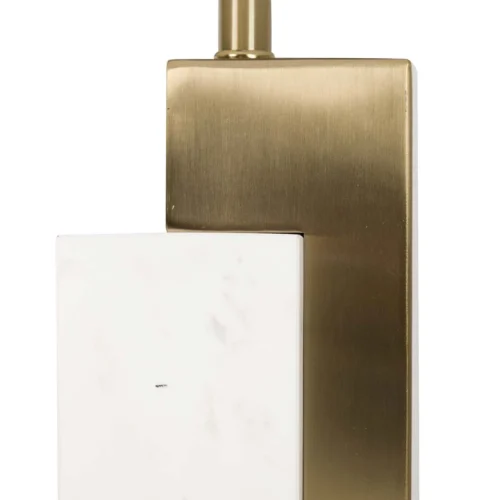 Lampe à poser marbre équerre dorée bloc blanc veiné Ethan Chloé 62 cm — vue 6