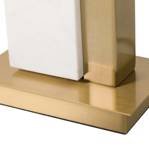 Lampe à poser marbre équerre dorée bloc blanc veiné Ethan Chloé 62 cm — vue 7