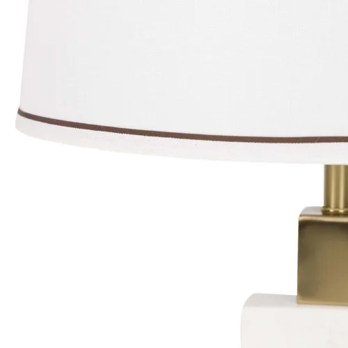 Lampe à poser marbre équerre dorée bloc blanc veiné Ethan Chloé 62 cm — vue 8