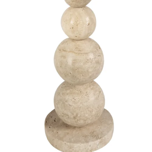 Lampe à poser pied à boules beige abat-jour blanc Ethan Chloé 58 cm — vue 2