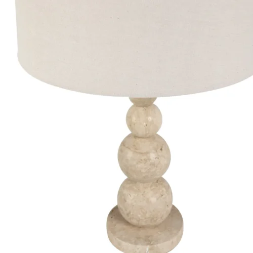 Lampe à poser pied à boules beige abat-jour blanc Ethan Chloé 58 cm — vue 3