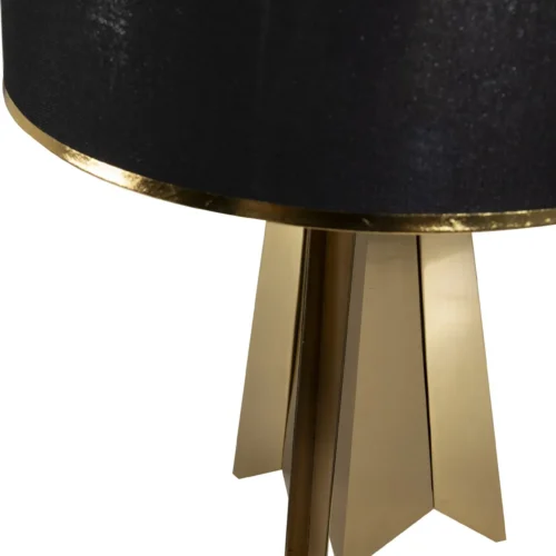 Lampe à poser pied ailettes doré abat-jour noir ou blanc Ethan Chloé 66 cm — vue 4