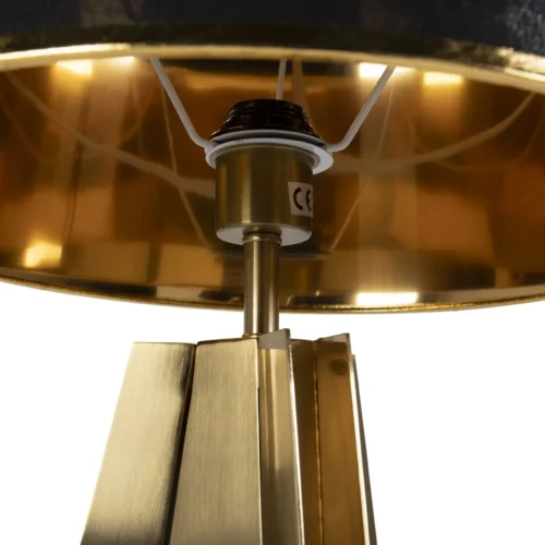 Lampe à poser pied ailettes doré abat-jour noir ou blanc Ethan Chloé 66 cm — vue 5