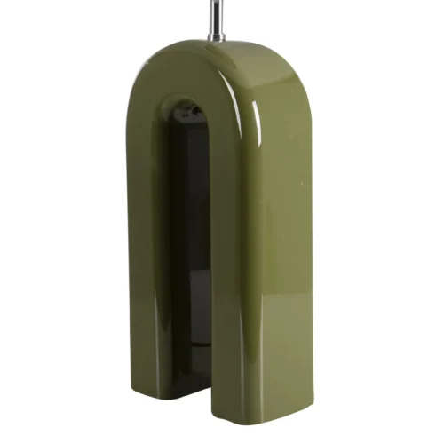 Lampe à poser pied en arche laqué vert abat-jour blanc Ethan Chloé 75 cm — vue 2