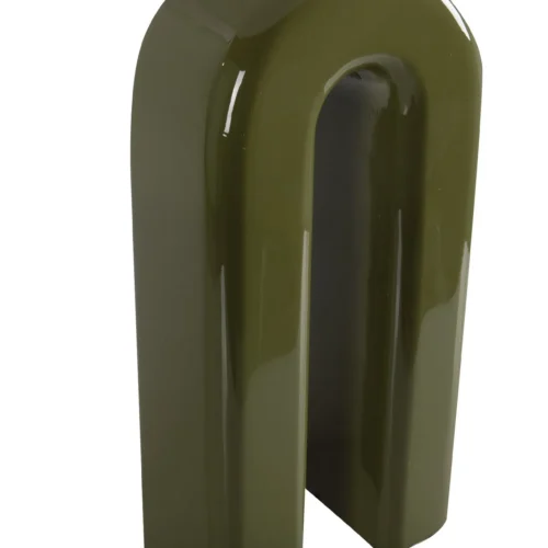 Lampe à poser pied en arche laqué vert abat-jour blanc Ethan Chloé 75 cm — vue 3