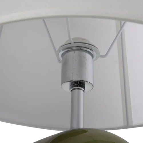 Lampe à poser pied en arche laqué vert abat-jour blanc Ethan Chloé 75 cm — vue 5