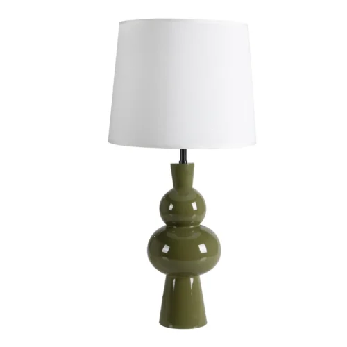 Lampe à poser pied galbé laqué abat-jour écru Ethan Chloé 75 cm
