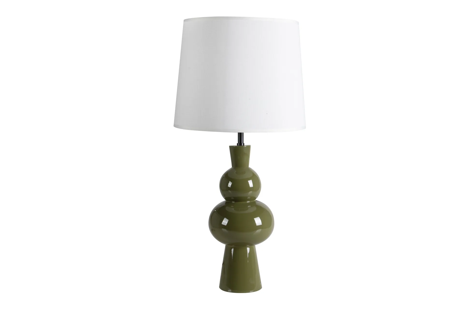 Lampe à poser pied galbé laqué abat-jour écru Ethan Chloé 75 cm