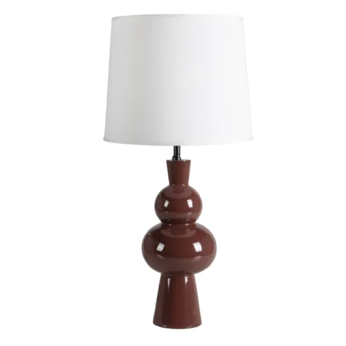 Lampe à poser pied galbé laqué abat-jour écru Ethan Chloé 75 cm — vue 2