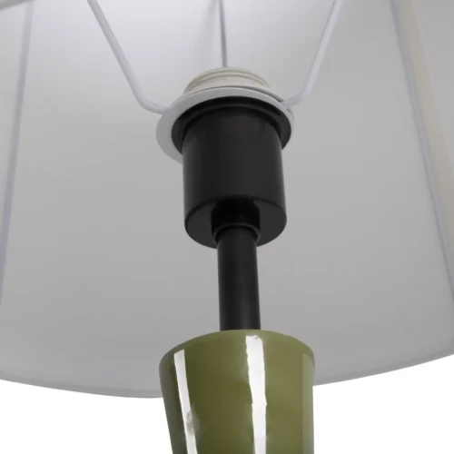 Lampe à poser pied galbé laqué abat-jour écru Ethan Chloé 75 cm — vue 5