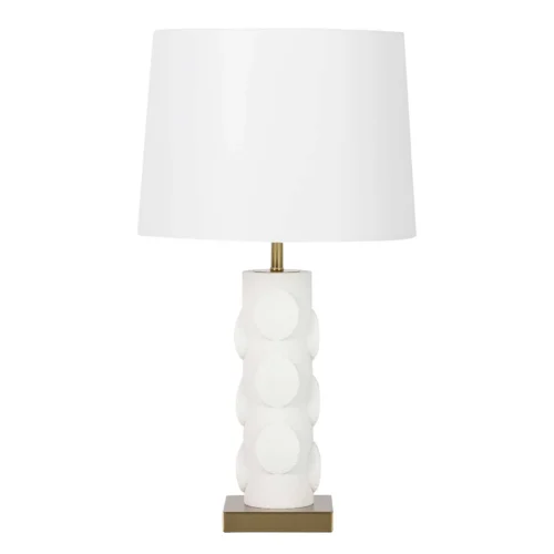 Lampe à poser pied sculpté blanc socle doré Ethan Chloé 60 cm — vue 4