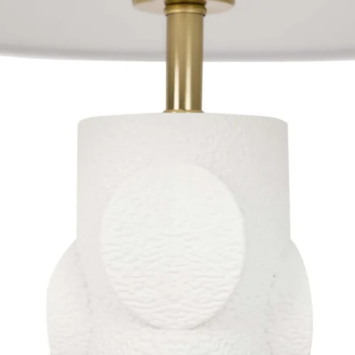 Lampe à poser pied sculpté blanc socle doré Ethan Chloé 60 cm — vue 5