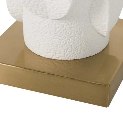 Lampe à poser pied sculpté blanc socle doré Ethan Chloé 60 cm — vue 8