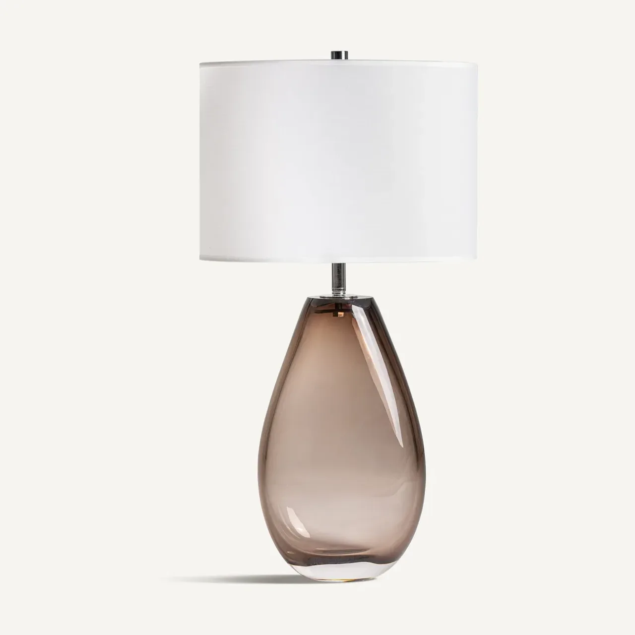 Lampe à poser verre marron et coton blanc 63 cm Vical Home