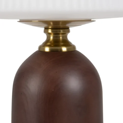 Lampe champignon blanche socle brun arrondi Ethan Chloé 38 cm — vue 3