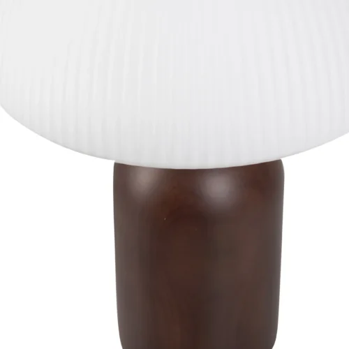 Lampe champignon blanche socle brun arrondi Ethan Chloé 38 cm — vue 4