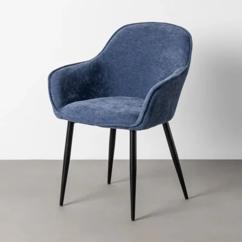 Lot 2 Chaises enveloppantes tissu bleu Ixia 60 cm