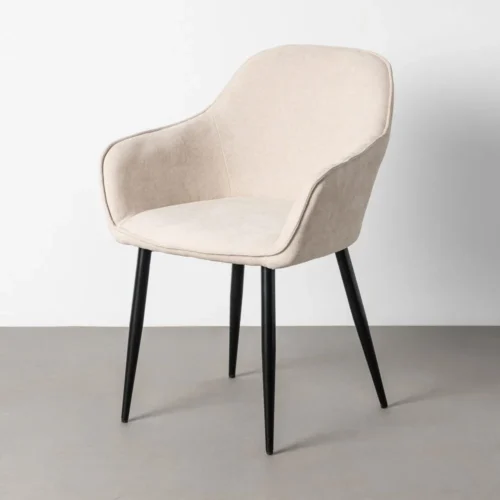 Lot 2 Chaises enveloppantes tissu crème Ixia 60 cm