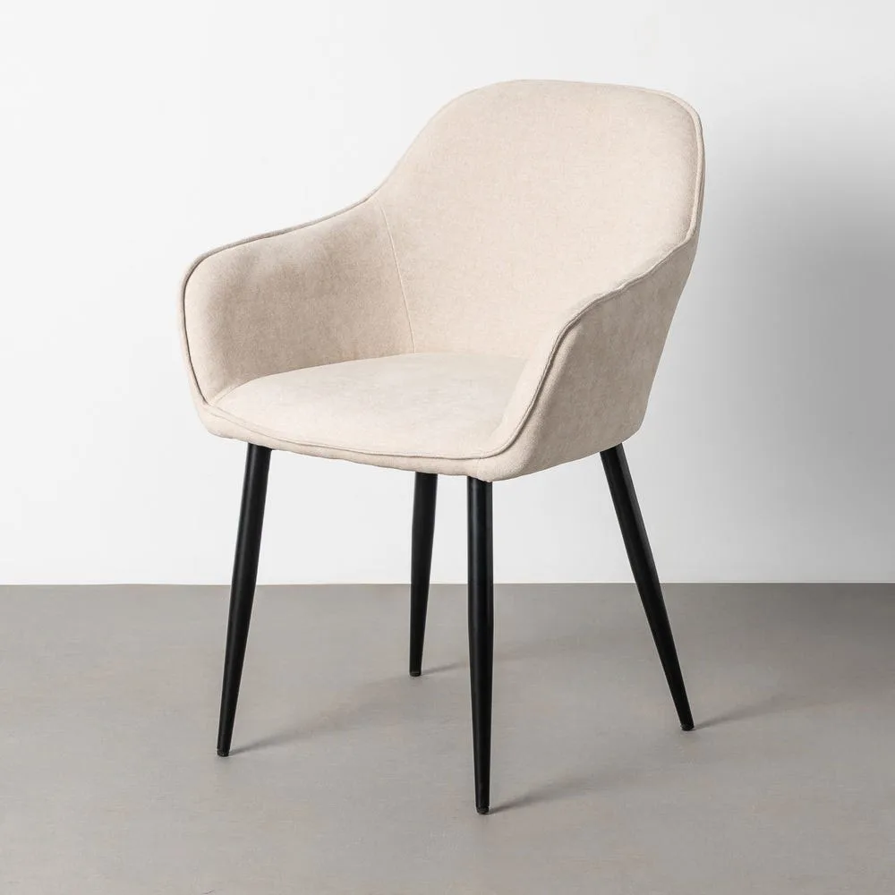Lot 2 Chaises enveloppantes tissu crème Ixia 60 cm