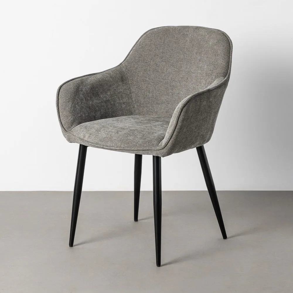 Lot 2 Chaises enveloppantes tissu gris Ixia 60 cm