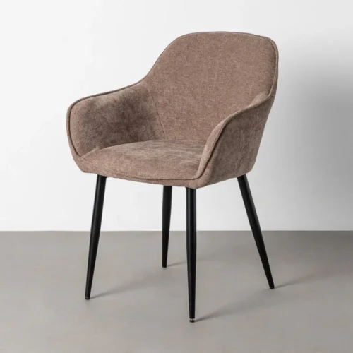 Lot 2 Chaises enveloppantes tissu marron Ixia 60 cm