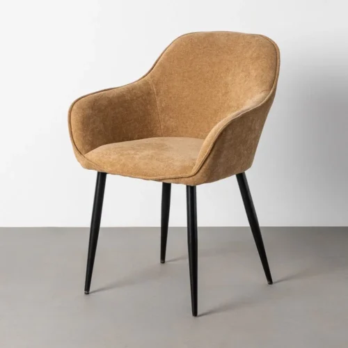 Lot 2 Chaises enveloppantes tissu ocre Ixia 60 cm