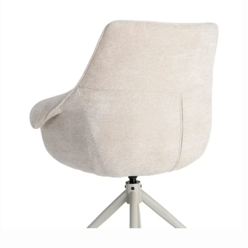 Lot 2 Chaises pivotantes retour automatique tissu beige Ixia 66 cm — vue 10