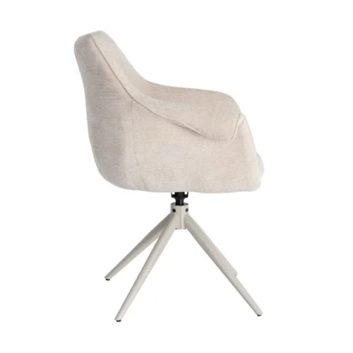 Lot 2 Chaises pivotantes retour automatique tissu beige Ixia 66 cm — vue 5