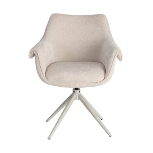 Lot 2 Chaises pivotantes retour automatique tissu beige Ixia 66 cm — vue 7