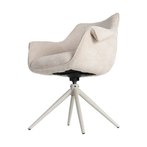 Lot 2 Chaises pivotantes retour automatique tissu beige Ixia 66 cm — vue 9