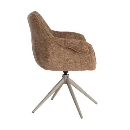 Lot 2 Chaises pivotantes retour automatique tissu caramel Ixia 66 cm — vue 5