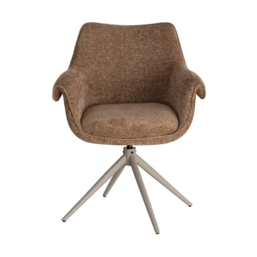 Lot 2 Chaises pivotantes retour automatique tissu caramel Ixia 66 cm — vue 7