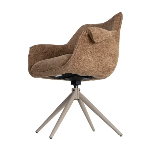 Lot 2 Chaises pivotantes retour automatique tissu caramel Ixia 66 cm — vue 9