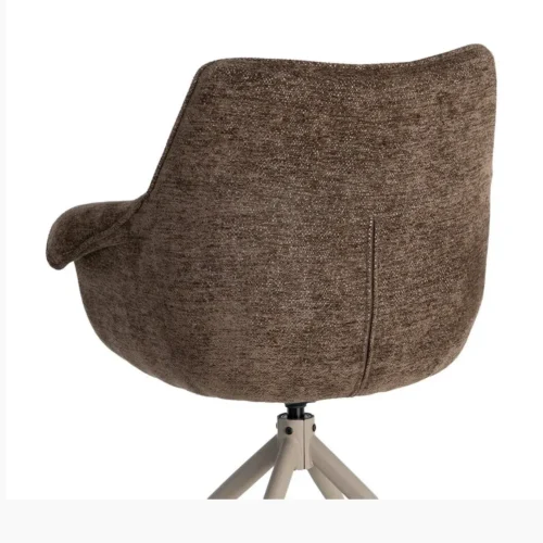 Lot 2 Chaises pivotantes retour automatique tissu chocolat Ixia 66 cm — vue 10