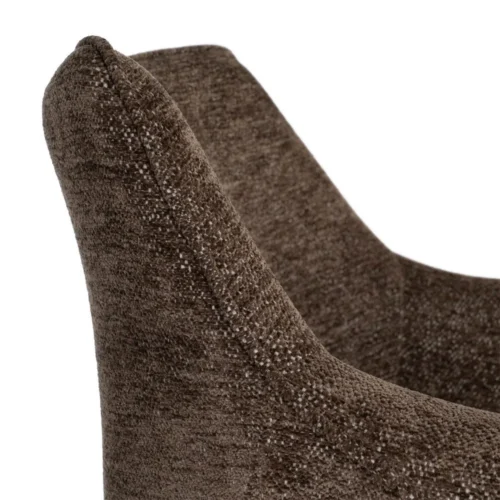 Lot 2 Chaises pivotantes retour automatique tissu chocolat Ixia 66 cm — vue 2