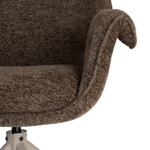 Lot 2 Chaises pivotantes retour automatique tissu chocolat Ixia 66 cm — vue 4