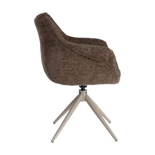 Lot 2 Chaises pivotantes retour automatique tissu chocolat Ixia 66 cm — vue 5