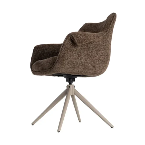 Lot 2 Chaises pivotantes retour automatique tissu chocolat Ixia 66 cm — vue 9