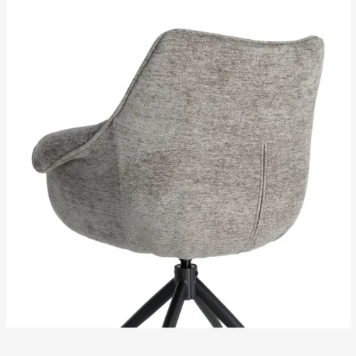 Lot 2 Chaises pivotantes retour automatique tissu gris Ixia 66 cm — vue 10