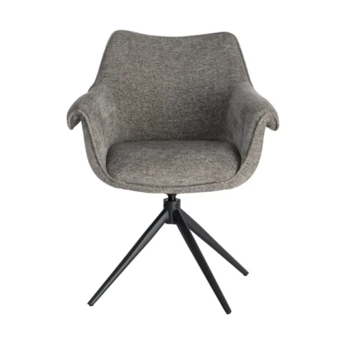 Lot 2 Chaises pivotantes retour automatique tissu gris Ixia 66 cm — vue 7