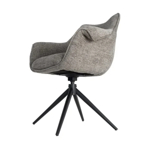 Lot 2 Chaises pivotantes retour automatique tissu gris Ixia 66 cm — vue 9