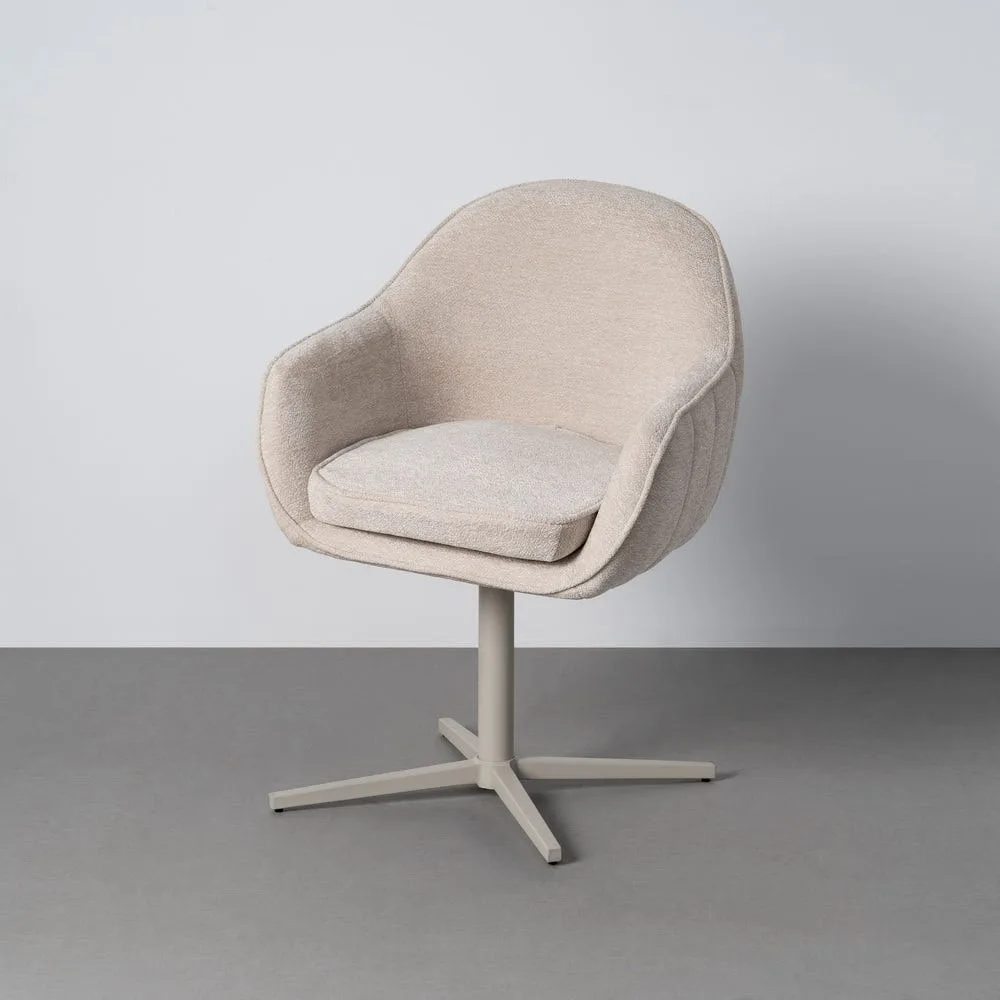 Lot 2 Chaises pivotantes tissu beige Ixia 60 cm