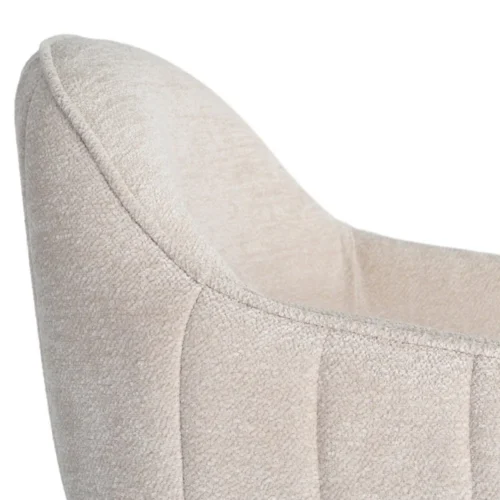 Lot 2 Chaises pivotantes tissu beige Ixia 60 cm — vue 2